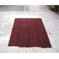 خرید، قیمت و مشخصات گلیم سنتی بلوچ طرح الوان و راه راه و دست بافت با نخ طبیعی، کد 39229 - چترزندگی