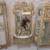 خرید، قیمت و مشخصات آینه شمعدان برنزی بدنه طرح طاووس و رویه سنگ سفید با دوام و دارای ضمانت - چترزندگی