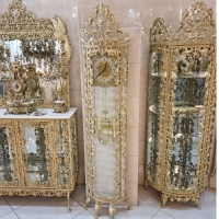 خرید، قیمت و مشخصات ساعت ایستاده طرح بادمجانی و رنگ طلایی بدنه با دوام و رنگ ثابت دارای ضمانت - چترزندگی