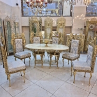 خرید، قیمت و مشخصات ناهار خوری 6 نفره طرح سیمرغ با بدنه آلیاژ با دوام و رنگ ثابت دارای رنگ بندی پارچه به سلیقه شما - چترزندگی
