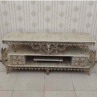 خرید، قیمت و مشخصات میز تلویزیون 4 کشو 2 طبقه تمام برنزی با رویه ام دی اف و رنگ ثابت با ضمانت - چترزندگی