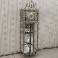 خرید، قیمت و مشخصات بوفه ساعت دار دو طبقه بدنه برنزی رنگ ثابت و طراحی شیک و مدرن با گارانتی - چترزندگی