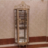 خرید، قیمت و مشخصات بوفه برنزی طرح گل رز برجسته با ظاهر عالی و رنگ درجه یک با گارانتی دوام پایه ها و رنگ بدنه - چترزندگی