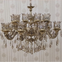 خرید، قیمت و مشخصات لوستر گلناز 10 شاخه ی 20 شعله، بدنه تمام برنزی و رنگ چند لایه با ضمانت و کیفیت درجه یک - چترزندگی