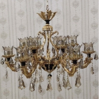 خرید، قیمت و مشخصات لوستر برنزی طرح گل رز، 12 شعله و رنگ فورتیک چند لایه طراحی عالی و نوردهی بی نظیر - چترزندگی