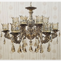 خرید، قیمت و مشخصات لوستر برنزی 12 شعله طرح آرامیس، طراحی مدرن و ظریف با کیفیت درجه یک و گارانتی - چترزندگی