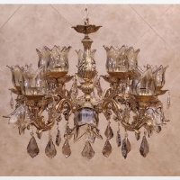 خرید، قیمت و مشخصات لوستر برنزی 15 شعله طرح آرامیس واژگون، رنگ فورتیک با کیفیت و بدنه ی ظریف کاری شده - چترزندگی