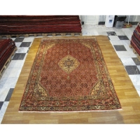 خرید، قیمت و مشخصات فرش دستبافت بیجار با زمینه و حاشیه های لاکی نقشه ی عالی با درخشندگی بالا دارای گارانتی 39713 - چترزندگی