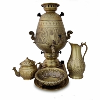 خرید، قیمت و مشخصات سماور 8 لیتری گازی طرح شهرزاد با بدنه قلم زنی شده ی آنتیک و طراحی بسیار کاربردی و شیک - چترزندگی