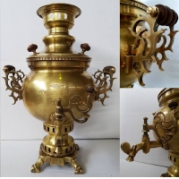 خرید، قیمت و مشخصات سماور ذغالی مدل توپی به حجم 6 لیتر با بدنه ی ریخته گری شده ی پر کار دارای ضمانت و زیر قیمت بازار - چترزندگی