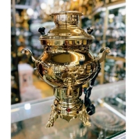 خرید، قیمت و مشخصات سماور برقی برنجی 6 لیتری بدنه ی آبکاری شده به رنگ طلایی و تولید شده با ورق 0.8 برنج با ضمانت یک ساله - چترزندگی