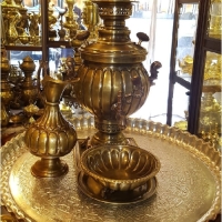خرید، قیمت و مشخصات سرویس سماور برنجی 4 لیتری مدل ترکدار با رنگ آنتیک و کیفیت درجه یک متریال، با ضمانت یک ساله - چترزندگی