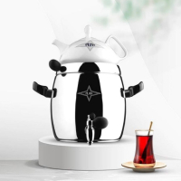 خرید، قیمت و مشخصات کتری روگازی با قوری چینی مدل ۵۱۶۱، جنس بدنه برنج، ظرفیت ۵ لیتر ارزان و با کیفیت _ چترزندگی