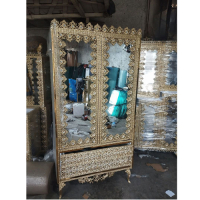 خرید، قیمت و مشخصات کمد جا لباسی دو کشو، آبکاری آلومینیوم با حاشیه گل، ارزان و با کیفیت _ چترزندگی