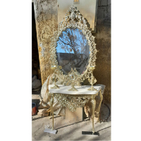 خرید، قیمت و مشخصات آینه کنسول آبکاری شده تاج دار مدل جدید، ارزان و با کیفیت _ چترزندگی
