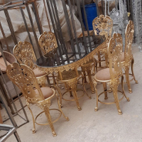 خرید، قیمت و مشخصات میز ناهار خوری شش نفره با آبکاری آلومینیوم، ارزان و با کیفیت _ چترزندگی