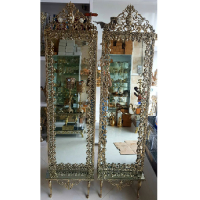 خرید، قیمت و مشخصات آینه ایستاده برنزی با حاشیه گل، تاج دار با آبکاری درجه یک ،ارزان و با کیفیت _ چتر زندگی