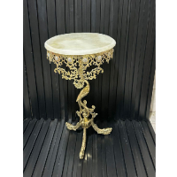 خرید، قیمت و مشخصات میز تلفن گرد پایه ماهی برنزی طرح سیمرغ، ارزان و با کیفیت _ چتر زندگی