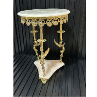 خرید، قیمت و مشخصات  میز پایه سنگی برنزی سه ملائکه طرح سه گوش، ارزان و با کیفیت _ چتر زندگی