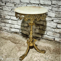 خرید، قیمت و مشخصات میز تلفن برنزی یک طبقه طرح سه پایه مدل گل رز، ارزان و با کیفیت _ چتر زندگی