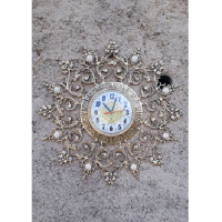 خرید، قیمت و مشخصات ساعت دیواری گرد سایز کوچک برنزی مدل تاج دار، ارزان و با کیفیت _ چتر زندگی