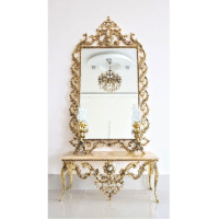 خرید، قیمت و مشخصات ست آینه کنسول و شمعدان طرح لاله برنزی مدل جدید، ارزان و با کیفیت _ چتر زندگی