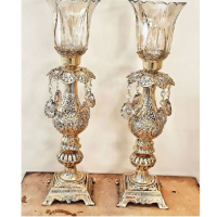 خرید، قیمت و مشخصات شمعدان پایه دار برنزی مدل گل، ارزان و با کیفیت _ چتر زندگی