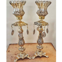 خرید، قیمت و مشخصات شمعدان برنزی آویز دار طرح گل لاله ساده و شیک، ارزان و با کیفیت _ چتر زندگی