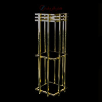 خرید، قیمت و مشخصات کنار سالنی سونیا سه طبقه جنس پروفیل و شیشه رنگ طلایی _ هنرظریف