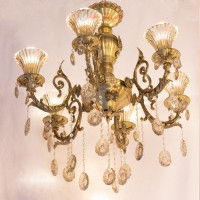 خرید، قیمت و مشخصات لوستر 6 شاخه طراحی شاخه و سر شاخه های زیبا رنگ ثابت و کیفیت درجه یک _ هنرظریف