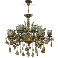 خرید آنلاین، لوستر عباسی بزرگ 6 شاخه، آلومینیوم درجه 1 با روکش برنز، بسیار زیبا و شیک، با ضمانت کیفیت _ هنرظریف