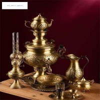 خرید آنلاین،سماور زغالی برنجی ۶ لیتری طرح شیر و خورشید،  ثبات رنگ، دارای روکش نانو، باقیمتی مناسب | چترزندگی