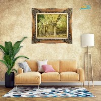 خرید آنلاین، تابلو فرش طرح باغ توت، بافته شده در تبریز مناسب علاقه مندان سبک مدرن و سنتی، پر چزئیات و خوش رنگ، با قیمتی مناسب | چترزندگی