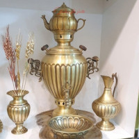 خرید آنلاین، ست سماور 6 لیتری ذغالی برنجی، مدل گلدونی، قلم زنی ماهرانه دست، دارای گارانتی، زیر قیمت بازار | چترزندگی