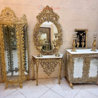 خرید، قیمت و مشخصات آینه و شمعدان به همراه کنسول آلیاژ مدل جدید گل یاس با کیفیت عالی و رنگ ثابت _ هنرظریف