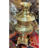 خرید آنلاین، سرویس سماور دو نیم لیتری صدفی قلم دسته توری،  پایه مربع، با رنگ ماندگار و کیفیت درجه یک _ هنرظریف