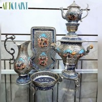 خرید آنلاین، سرویس سماور 3 لیتری قلمزنی مینیاتوری، با روکش کوره ای و دارای کیفیت بسیار بالا همراه با ضخامت ورق، یا قیمتی مناسب | چترزندگی