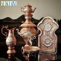 خرید آنلاین، سماور ریز قلم 5 لیتری برنجی، با نقش و نگاری بسیار زیبا، با روکش کوره ای و ثبات رنگ، زیر قیمت بازار | چترزندگی