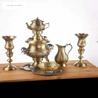 خرید آنلاین، سماور برنجی 3 لیتری زغالی طرح هخامنشی بسیار زیبا و با کیفیت و بادوام، زیر قیمت بازار | چترزندگی