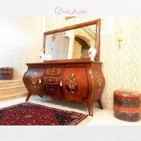 خرید، قیمت و مشخصات آینه کنسول وسط کشو چوب روس و رنگ چندلایه پولیشی دارای ضمانت رنگ _ هنرظریف