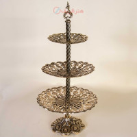 خرید، قیمت و مشخصات شیرینی خوری 3 طبقه برنزی، رنگ ثابت و طراحی به روز _ هنرظریف