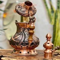 خرید، قیمت و مشخصات دله ذغالی و گازی جنس مسی قلمزنی شده نخل و شمشیر سعودی بدون تغییر رنگ _ هنرظریف