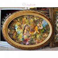 خرید، تابلو فرش دستبافت، تابلو فرش دستبافت، دایره هستی چله ابریشم پر از ابریشم 50 رج، زیر قیمت بازار _ هنرظریف