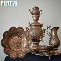 خرید آنلاین، سرویس سماور قلمزنی برنجی 3.5 لیتری با قلمزنی اعلاء طرح اسلیمی، پر نقش،خاص و نمادین، با قیمتی بسیار مناسب | چترزندگی