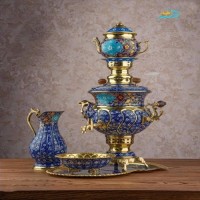 خرید آنلاین، سرویس سماور برنجی دکوری 3 لیتری پرداز، رنگی بی نظیر، با روکش پلی استر، با کیفت اعلاء، زیر قیمت بازار | چترزندگی
