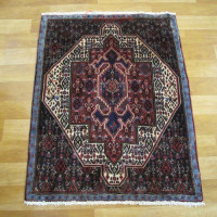 خرید آنلاین، فرش دستباف سنندج کد 38235 سایز پشتی، رنگ زمینه كرم و حاشیه آبي، زمینه لچک و ترنج، زیر قیمت بازار | چترزندگی