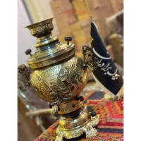 خرید آنلاین، سرویس سماور گازی شش لیتری با کیفیت بالا، جنس برنج و ورق ضخیم _ هنرظریف