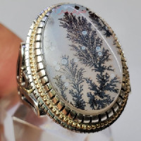 خرید، قیمت و مشخصات انگشتر شجر تک درخت برفی فوق کلکسیونی رکاب فنی و تخصصی طلا و نقره اثر استاد سجاد _ هنرظریف