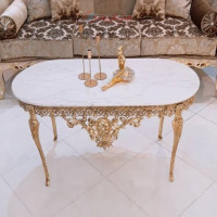 خرید آنلاین، میز عسلی بزرگ با 4 پایه شکیل، جنس آلیاژ آلومنیوم با آبکاری برنج، کیفیت عالی، زیر قیمت بازار | چترزندگی