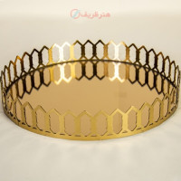 خرید، قیمت و مشخصات سینی گرد دور لوزی جنس پروفیل شیشه و رنگ فورتیک _ هنرظریف